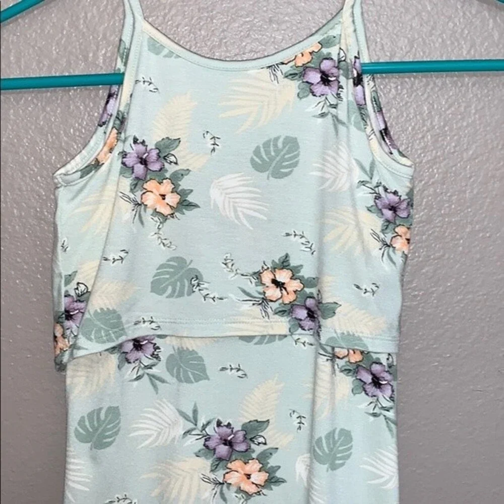 Art Class Girl Maxi Floral dress Spaghetti Straps Mint Green